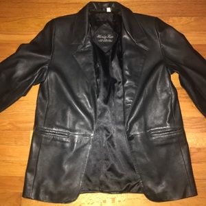 Henig Furs Lamb Leather Blazer Coat